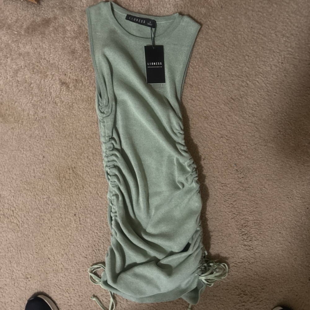 Xhilaration Green Ruched Dress